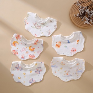 Baberos para bebé, impermeables, ecológicos, giratorios de 360 grados, toalla de Saliva para recién nacido, cierre de botón, servicio OEM, <span class=keywords><strong>cuello</strong></span> para bebé, 100% algodón - Product Image 3