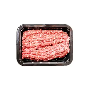 Personalizzato nero rettangolare monouso mappa PP sigillo superiore per uso alimentare vassoi in plastica imballaggio termoformante sigillabile vassoio per carne