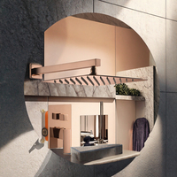 Ensemble de salle de bain avec mitigeur de douche à poignée unique, jet de pluie doux, massage, céramique, montage mural, usage hôtelier