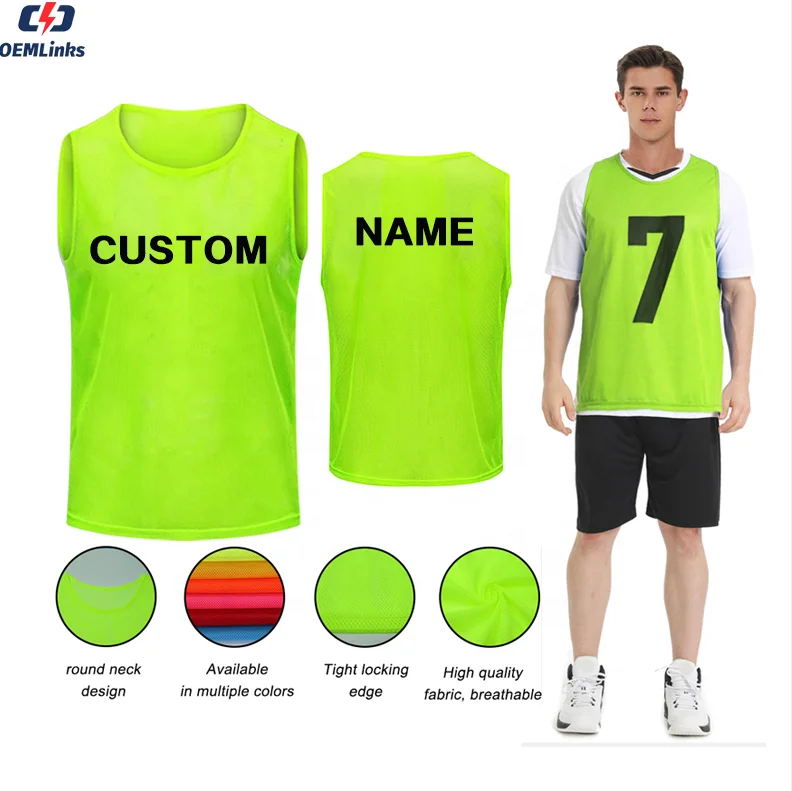 Custom Soccer Training Vest Mesh Vest Breathable football Training Vest Soccer Warm Up Mesh bibs football bibs soccer bibs