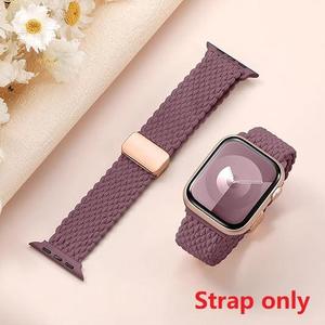 Bracelet en nylon tressé avec boucle magnétique pour Apple Watch S9 45mm SE 44mm 41mm – Vente en gros usine - Product Image 1