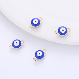 Breloques coquillages mignonnes en forme d'œil rond à double trou, style Evil Eye, pour la fabrication de colliers, accessoires de pendentifs pour fêtes d'Halloween - Product Image 4