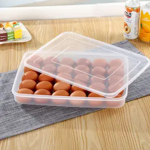DS1812 علبة بيض 30 شبكة موزع شفاف ثلاجة بلاستيكية منظم بيض حوامل بيض للثلاجة