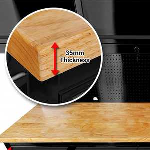 خزانة من الفولاذ المقاوم للصدأ الأسود بطول 72 بوصة مع 15 درج وعجلات - Product Image 6