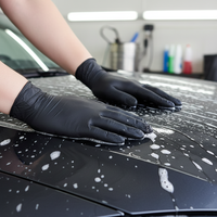 Gants en nitrile noirs jetables, imperméables et résistants à l'huile, pour le nettoyage automobile