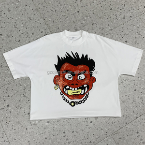 ผู้ผลิตเสื้อยืดสตรีทแวร์สุดหรูแบบ DTG เสื้อยืดคอตตอนพิมพ์ลายสกรีนทรงบ็อกซี่ เสื้อยืดหนาน้ำหนักมากสำหรับผู้ชาย เสื้อยืดกราฟิกแบบครอปสั่งทำได้ - Product Image 1