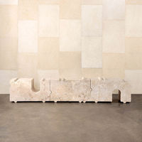 YDSTONE Design Moderne Table Basse En Travertin En Pierre Naturelle Canapé Table D'appoint Ensemble pour Salon & Hôtel/Vanité Top Utilisation
