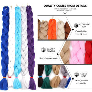 <span class=keywords><strong>Treccine</strong></span> Nere 3X Easy Braids, Capelli Pre-stirati Ignifughi, Grandi <span class=keywords><strong>Treccine</strong></span> in Fibra Chimica per Crochet - Product Image 4