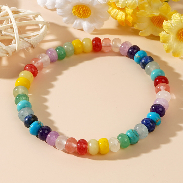 Natural Gemstone Bracelet for Women Flat Bead Bracelet Gifts Daily Summer Natural Stone Bracelet Jewelry