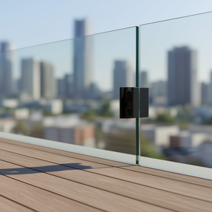 Soporte Cuadrado para Barandilla de Vidrio Templado, Abrazadera de Montaje de Vidrio Negro de Acero Inoxidable 304, 0.31 0.47 Pulgadas, No Ajustable - Product Image 2