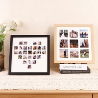 Marco de Fotos Personalizado HuaJia, Madera MDF, Tamaños 4x6'', 5x7'', A4, Rectangular, Cristal Natural, Decoración para el Hogar, Moderno, Resistente y Ligero