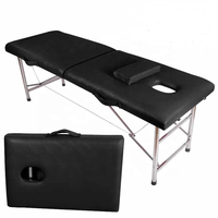 Offre Spéciale de table de massage moderne en acier inoxydable pliable pour salon de beauté, table de massage réglable pour hôtel, école, salon en métal