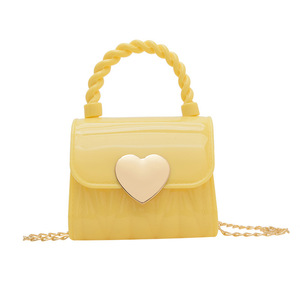 Nuovo stile coreano carino borsa per bambini alla <span class=keywords><strong>moda</strong></span> borsa per ragazze in gelatina Mini borse in PVC elegante borsa a forma di cuore - Product Image 6
