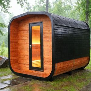 Sauna de Barril de Cedro Rojo de Lujo para 6 Personas, Amplio Espacio, <span class=keywords><strong>Casa</strong></span> de Madera Sólida para Uso en Exteriores, Sauna de Relajación en Venta - Product Image 1