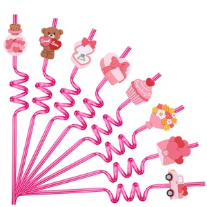 Christmas Spiral Straw Decorative Waterproof Drinking Wholesale Promotion Plastic Sport Engraved Party Supplies Customized Color