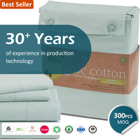 Ensemble de draps 4 pièces en coton biologique pur à longues fibres, ultra doux, meilleurs draps de lit