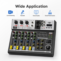 Console de mixage audio compacte en métal K-400 avec 99 effets DSP, lecture USB, Bluetooth, égaliseur 7 bandes, 3 entrées micro pour karaoké et diffusion en direct