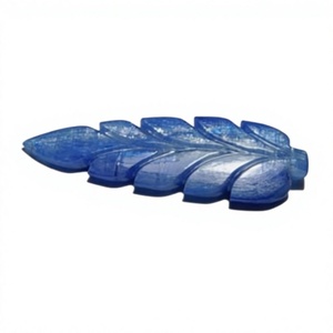 Natural Blue Aventurine Carved Leaf Cabochon for Jewelry Making Wholesale - Product Image 1