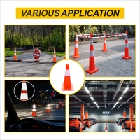 Cône de signalisation routière en PVC haute visibilité, réfléchissant 300 m la nuit, hauteur 25,59 po, empilable, anti-impact, résistant à la neige et au brouillard, pour autoroutes Zhineng