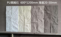 Revêtement mural en pierre artificielle PU, panneau en mousse légère, couleur personnalisable, pour cheminée, mur décoratif de jardin