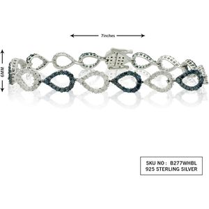 สร้อยข้อมือเพชร Jewelspaark 3.81 กะรัต ทรงเรขาคณิต สีน้ำเงินขาว เงินแท้ 925 ชุบโรเดียม สำหรับผู้หญิง - Product Image 6