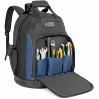 Sac à dos porte-outils professionnel avec bretelles rembourrées et passants pour clés, idéal pour les plombiers et les équipes d'entretien
