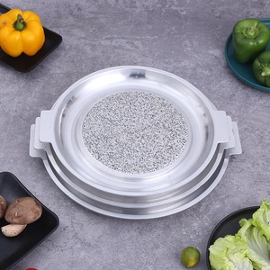 韩式不粘牛排烧烤盘烤鱼烧烤石料理盘圆形铁板烧铁板烧 - Product Image 6