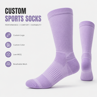 Chaussettes de sport personnalisées en coton de haute qualité, chaussettes de compression pour la course à pied, chaussettes mi-mollet avec logo pour hommes