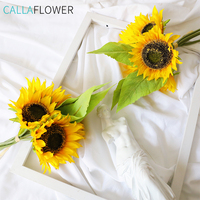 YC1038 Cadeau de remise de diplôme, bouquet de cinq têtes de tournesol, fleurs artificielles à vendre
