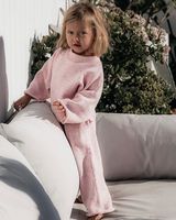 Vente chaude 100% coton tricots maman et Mini automne/hiver chaud et doux à manches longues 2 pièces ensemble décontracté