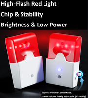 Suara Alarm Keras 115dB Lampu Berkedip Berkabel Suara Sirene Alarm Lampu Merah Suara Sirene Sistem Alarm Keamanan Rumah
