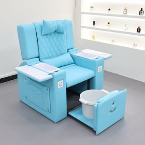 Chaise de Pédicure Électrique de Luxe Moderne Bleue et Noire pour Salon de Beauté, avec Massage <span class=keywords><strong>du</strong></span> Dos, Station de Manucure et Spa des Pieds – Fournisseur d'Usine - Product Image 2