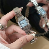 Reloj Scottie 9683 de Lujo con Esfera Cuadrada Pequeña para Dama, Elegante Reloj de Cuarzo de Acero Inoxidable Resistente al Agua para Oficina, Citas, Regalo
