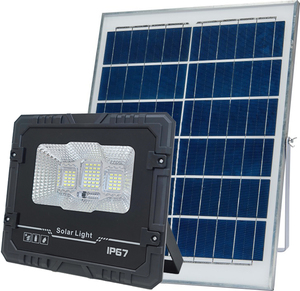 Projecteur LED solaire 100W IP65 Lumière du jour 5000K COB Corps en aluminium Montage en surface Éclairage extérieur de jardin Certifié CE Télécommande - Product Image 2