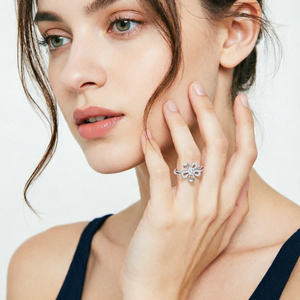 925 Sterling Silver Christian Engagement <b>Ring</b> Rhodium Plated 3A Cubic Zircon Flower Design Elegant Gift for Women Party Occasion - Product Image 5