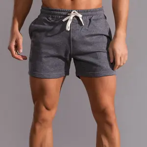 定制标志空白棉运动短裤男士5英寸缝健身透气短裤休闲跑步健身短裤