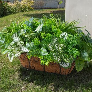 Feuilles artificielles en plastique vert avec tiges, plantes artificielles pour l'extérieur, pour la décoration du jardin, du patio, de la véranda et de la cour - Product Image 5