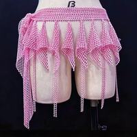 Rantai Pinggang Kristal Rhinestone Berkilau Mewah untuk Pertunjukan Tari Perut Wanita yang Modis