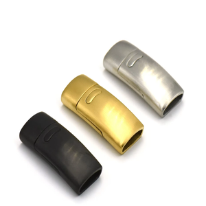 Toptan paslanmaz çelik 316L titanyum dikdörtgen düz manyetik toka Snap düğmesi DIY takı bilezik kordon aksesuarları - Product Image 1