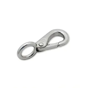 Fabrik Schnapphaken feste Auge Hunde-Schnapphaken langlebiges Edelstahl-Beutelband Carabiner Metall feste Auge Schraube Schnapphakenklips