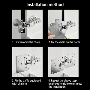 Kit de réparation de charnières de placard en acier inoxydable pour cuisine, chambre et bureau à domicile – Supports de fixation de porte de placard – Fixation facile - Product Image 4