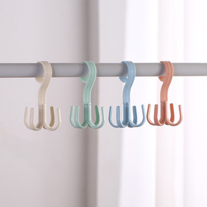 Crochet mural multifonctionnel rotatif à quatre griffes pour écharpes et sacs, en plastique épaissi, pour manteaux et chapeaux, couleur nordique - Product Image 5