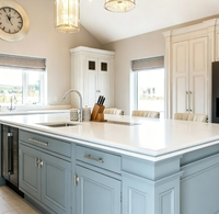 Meubles de cuisine modulaires sur mesure en laque, avec îlot cascade, pour toute la maison