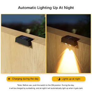 Lámpara Solar de Jardín para Valla con 3 LED, IP65, con Batería, Sensor de Luz, ABS, Encendido Automático Nocturno - Product Image 5
