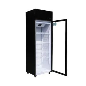 Refrigeradores de exhibición comercial Refrigerador de cerveza de una sola puerta Congelador enfriador de bebidas vertical