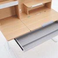 Ensemble Chaise et Bureau d'Étude pour Enfants Jaune en Bois Pliable, Réglable en Hauteur, Haut de Gamme, Extra-Large, avec Cadre de Table et Tiroirs