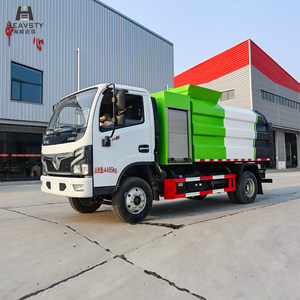 Camion benne à ordures HEAVSTY 7CBM en aluminium avec compartiment à <span class=keywords><strong>volet</strong></span> roulant et élévateur de déchets 240L 4x2 pour Dongfeng D6 CLW5049ZZZ6 - Product Image 2