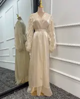2022 Muslim Organza Fashionable Outer Abaya Unique Organza Modern Cardigan For Muslim Women