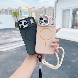 Funda para Teléfono con Soporte para Lentes de Cámara, para iPhone 17, 16, 15, 14 Pro Max, con Correa para la Muñeca - Product Image 4