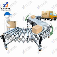 Trasportatore a Rulli Telescopico Elettrico in Acciaio Inox a Velocità Regolabile, Voltaggio 110V/220V/380V, Durevole e Mobile